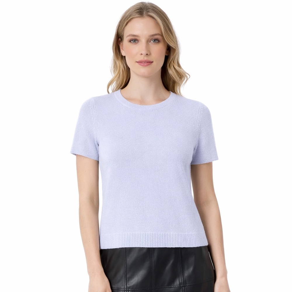 C by Bloomingdale's Serenity Blue 100% Cashmere Short Sleeve‎ Sweater XS